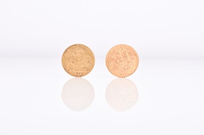 Lot 191 - Two half sovereigns. Victoria 'Old Head' half sovereign dated 1899