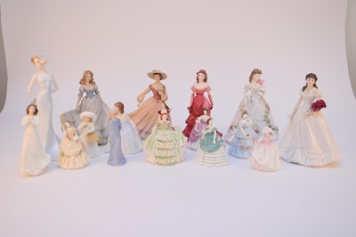 Lot 577 - A collection of Royal Worcester, Coalport and Royal Doulton models of ladies