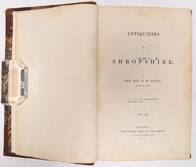 Lot 107 - EYTON, Rev R W, Antiquities of Shropshire, 12 volumes in 6, 1854-60. One of only 300 sets (6)(box)