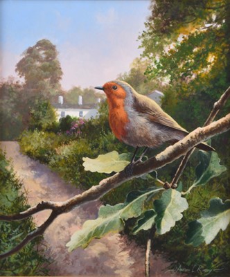 Lot 623 - Adrian Rigby (b.1962) Robin in a Summer Lane