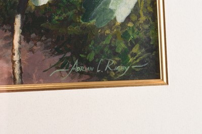 Lot 623 - Adrian Rigby (b.1962) Robin in a Summer Lane
