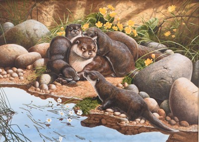 Lot 123 - Adrian Rigby (b.1962) Otters