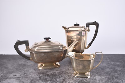 Lot 34 - A three piece silver tea service