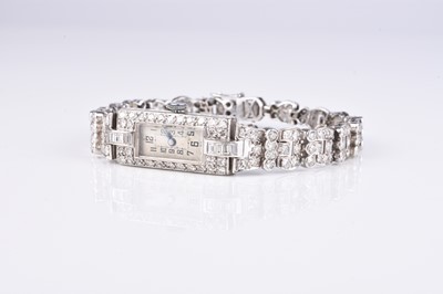 Lot 298 - An Art Deco diamond set cocktail watch