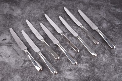 Lot 12 - A set of twenty-four silver handled side knives and table knives