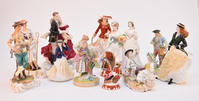 Lot 567 - A group of figures including Royal Worcester and Coalport