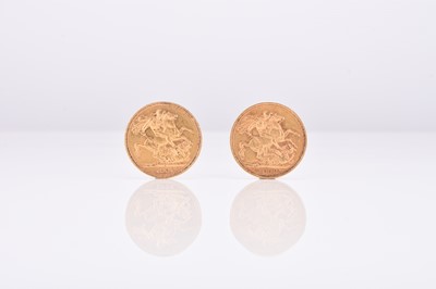 Lot 185 - Two sovereigns. Victoria 'Jubilee head' sovereign dated 1887