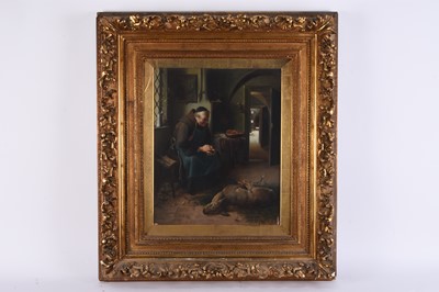 Lot 131 - H Fontelli (Continental 19th-20th Century) a Monk with a dead deer