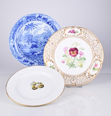 Lot 487 - Two Spode plates and one Minton plate