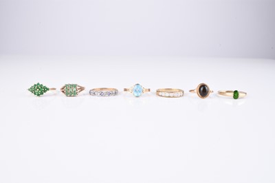 Lot 177 - A collection of 9ct gold stone set rings