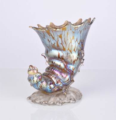 Lot Johann Lötz (Loetz) Bohemian Art Nouveau cornucopia vase, circa 1900