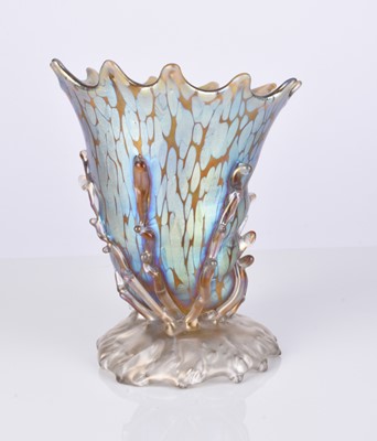 Lot 590 - Johann Lötz (Loetz) Bohemian Art Nouveau cornucopia vase, circa 1900