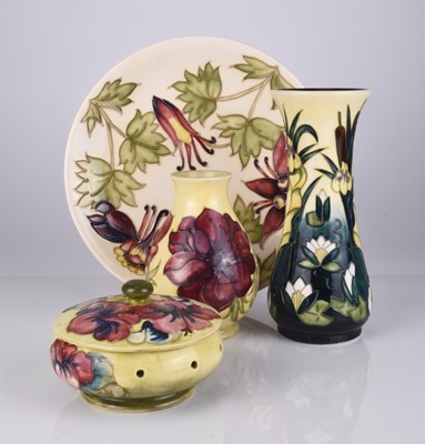 Lot 550 - Moorcroft including a Lamia vase and Columbine plate