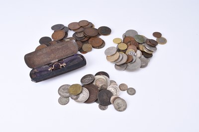 Lot 10 - A small assortment of UK and foreign silver, cupro-nickel, copper and bronze coinage