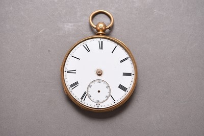 Lot 275 - An 18ct gold open face pocket watch