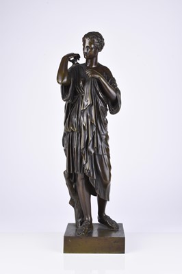 Lot 284 - After Ferdinand Barbedienne (1810-1892), a late 19th century bronze figure of Diana of Gabii