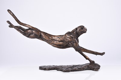 Lot 347 - After Tanya Russell, a bronze figure of a running cheetah