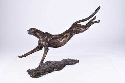 Lot 347 - After Tanya Russell, a bronze figure of a running cheetah