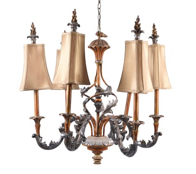 Lot 222 - A composite six-branch chandelier