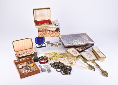 Lot 246 - A large collection of silver, plated wares and costume jewellery