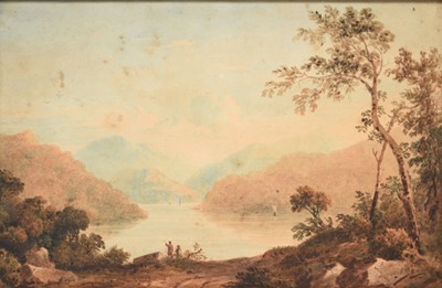 Lot 148 - Attributed to John Varley (1778-1842) Figures Fishing at the lakeside