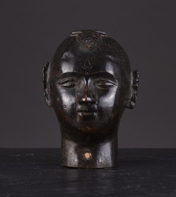 Lot 259 - An Indian bronze head, Gangaur, 19th century