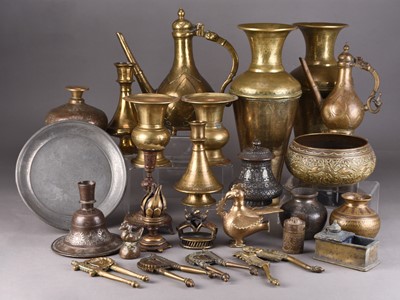 Lot 273 - An assembled collection of Islamic metalwares, 19th-20th century