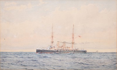 Lot 296 - British School (19th Century) HMS Dido 1899 at sea