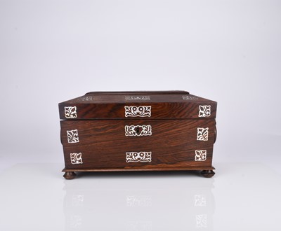 Lot 135 - A Victorian rosewood tea caddy