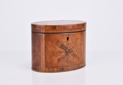 Lot 50 - A Regency inlaid walnut tea caddy