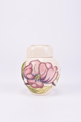 Lot 82 - Moorcroft 'Nivalis Snowdrops' table lamp and a Magnolia ginger jar and cover