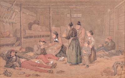 Lot 12 - Attributed to Albert Anker (Swiss 1831-1910) Hospitality