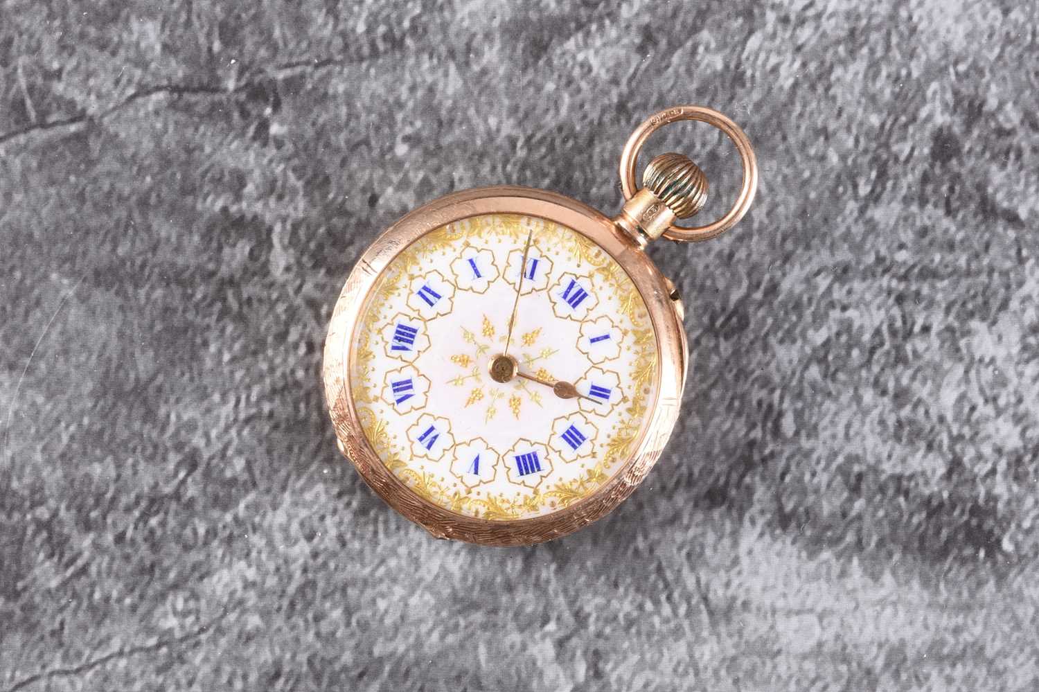 Lot 358 - A lady's 12ct gold fob watch
