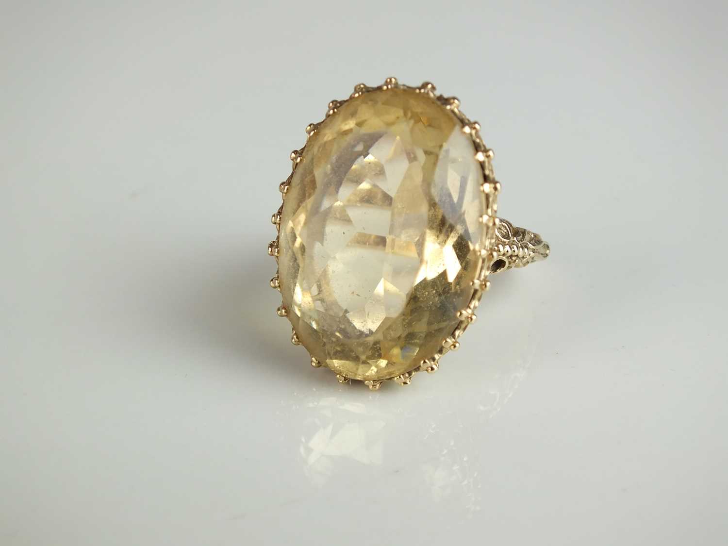 Citrine Bezel Set Dress Ring in 9ct Yellow Gold