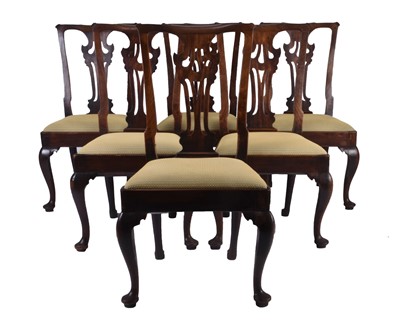 Lot 192 - A set of six George III mahogany dining chairs