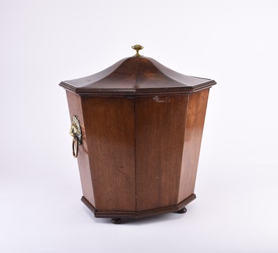 Lot 62 - A 19th century mahogany 'pagoda' coal bin and cover