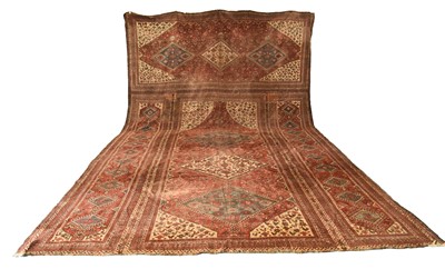 Lot 67 - A large Khamseh 'chicken' carpet, 19th/20th century