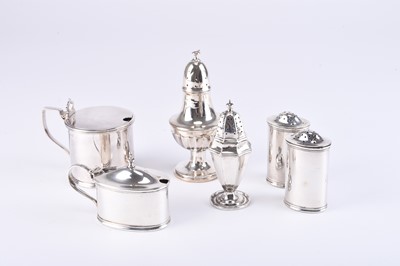 Lot 36 - A collection of six silver cruets