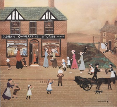 Lot 241 - Helen Bradley (1900-1979) The Cooperative Stores and Other Prints, a Large Collection