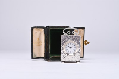 Lot 73 - An Edwardian silver cased miniature carriage timepiece