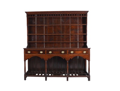 Lot 40 - An 18th century oak dresser and rack, South Wales