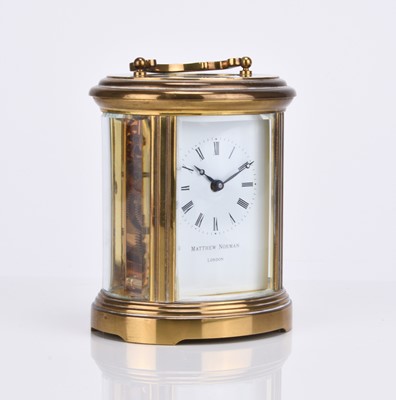 Lot 150 - A Matthew Norman gilt brass carriage timepiece