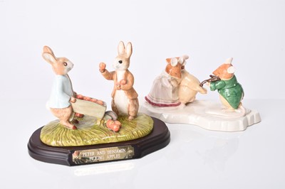 Lot 50 - Royal Doulton Brambly Hedge group and a Beswick Beatrix Potter tableau