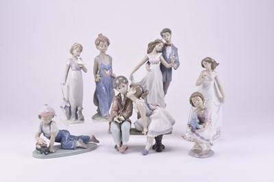 Lot 112 - Seven Lladro figures including 'Now and Forever'