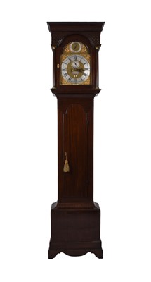 Lot 46 - A George III mahogany brass dial longcase clock