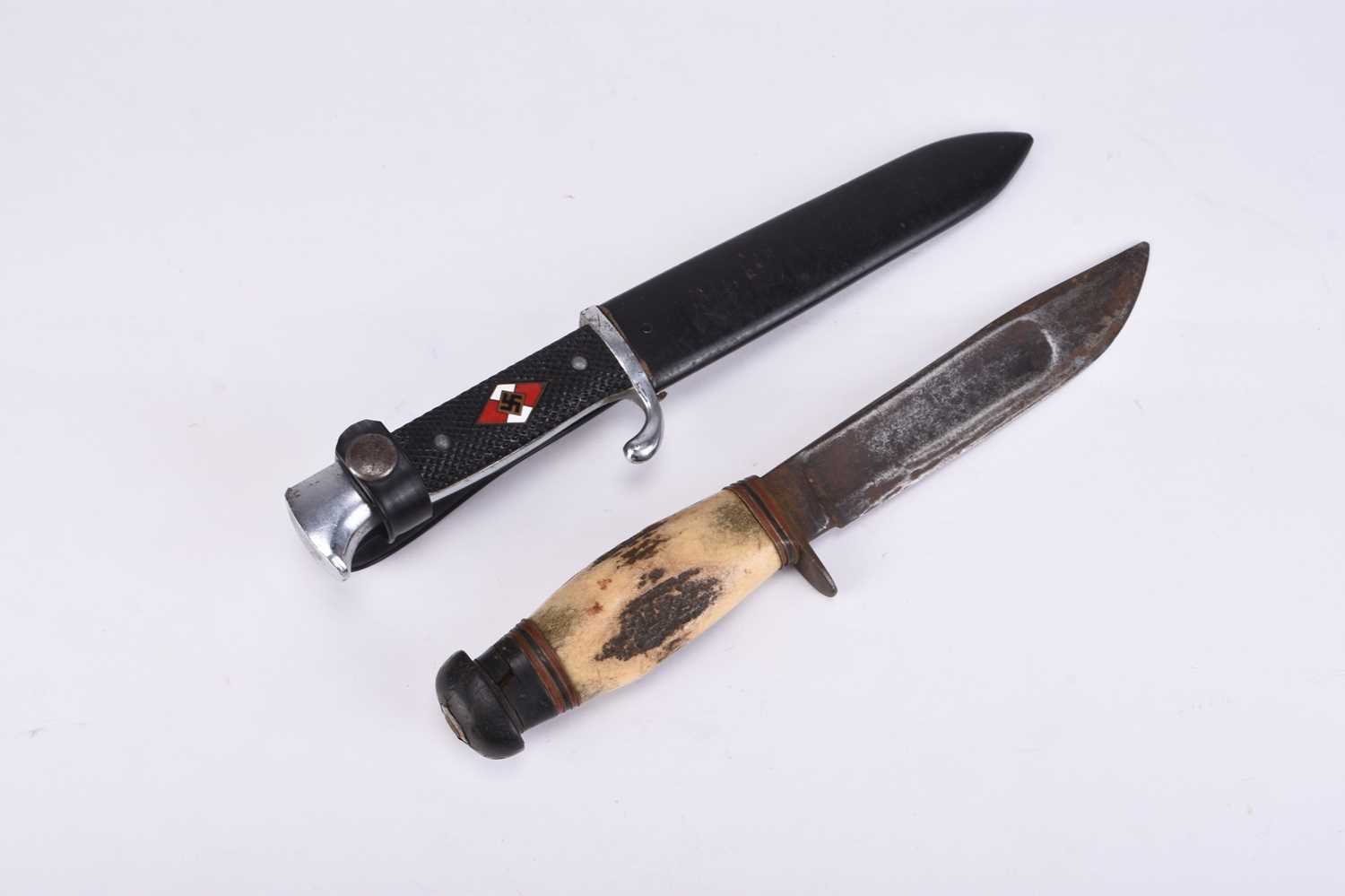 Lot 134 - German Third Reich Hitler Youth knife and a William Rodgers bowie knife