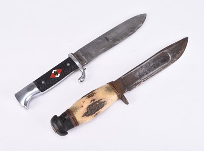 Lot 134 - German Third Reich Hitler Youth knife and a William Rodgers bowie knife