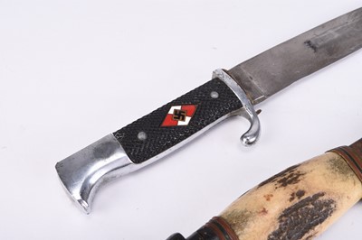 Lot 134 - German Third Reich Hitler Youth knife and a William Rodgers bowie knife