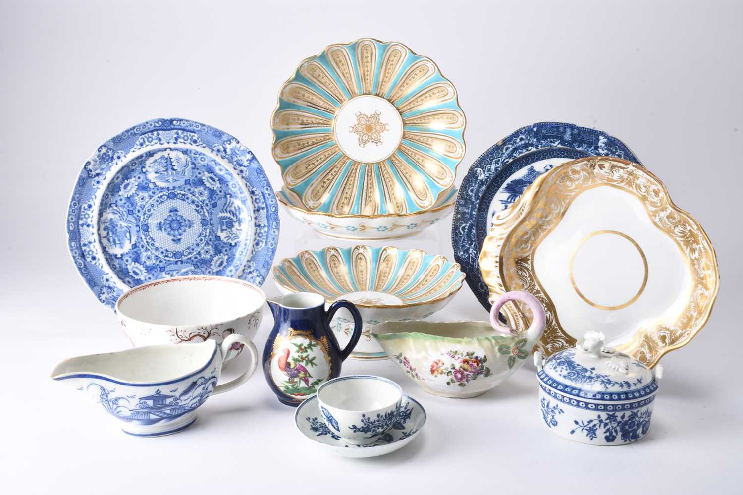 Lot 23 - An assorted group of mainly English pottery and porcelain, 18th and 19th century