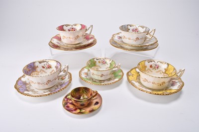 Lot 98 - Coalport batwing and a Royal Worcester miniature fruit-decorated cabinet cup and saucer